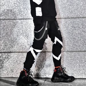 Reflective black joggers